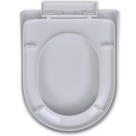 White Soft-close Toilet Seat Square (Option: as picture)